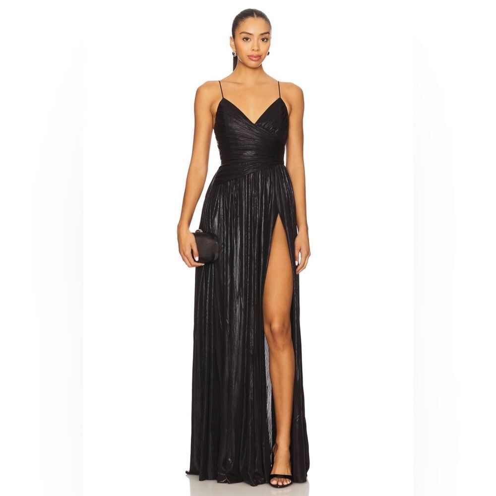 Retrofete Black Maxi Doss Metallic Dress